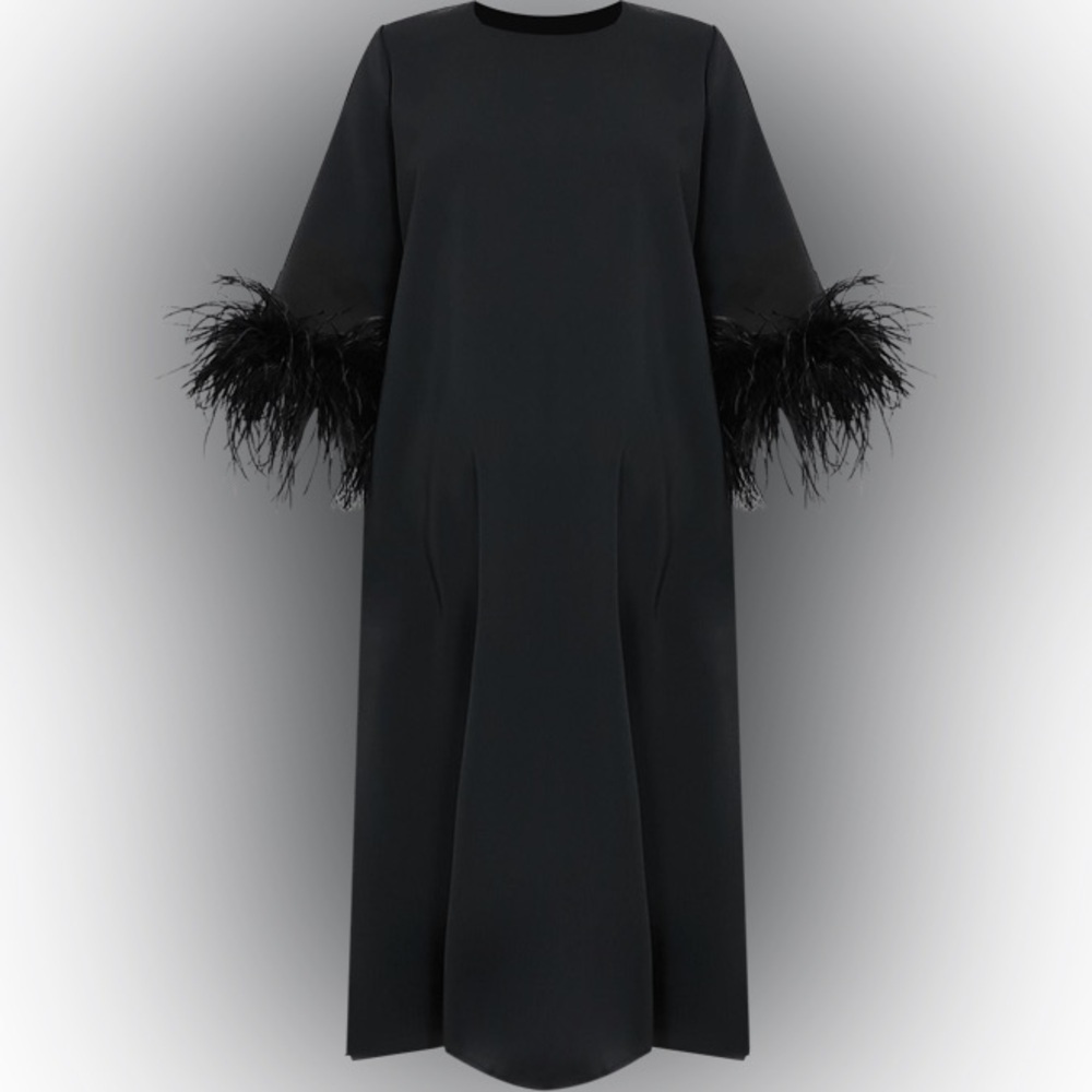Tuckernuck NEW Black Feather Jamie Formal 3/4 Sleeve Maxi Dress Size XL - Picture 7 of 12